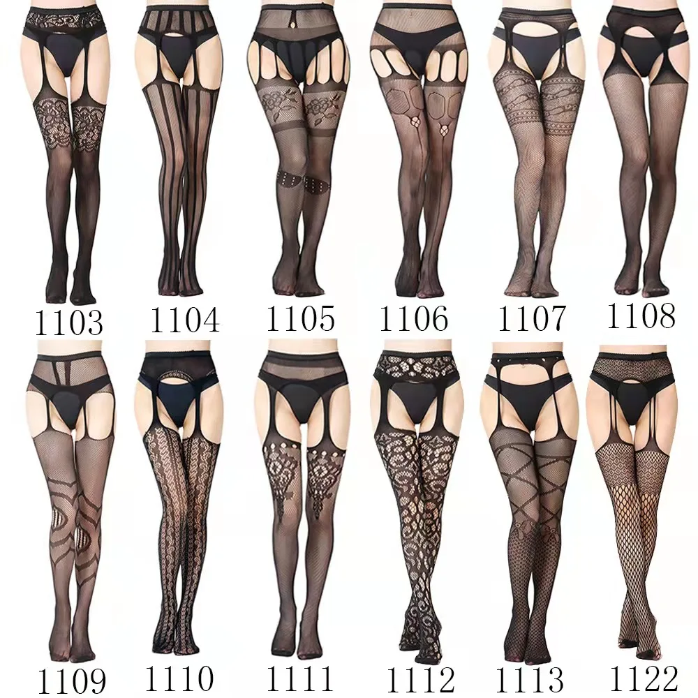 Wholesale High Quality Tights Women Sexy Fashion Standard OEM ODM Print Knitted Crotchless Pantyhose Fishnet Stockings