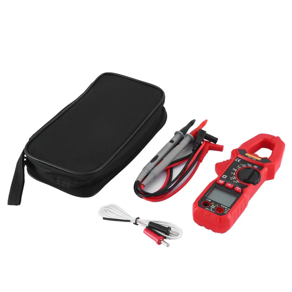 TS18C Digital Clamp Meter Dc Ac Voltage Tongs Resistance Amp Ohm Tester