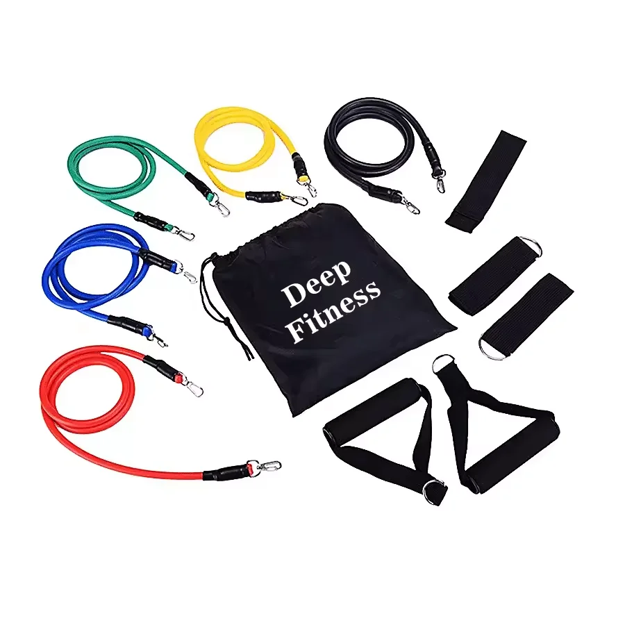 11 Pcs Custom Private Label Tension Rope Resistance Bands Gym Fitness Pull Up Resistance Bands Set with Anchor Handles