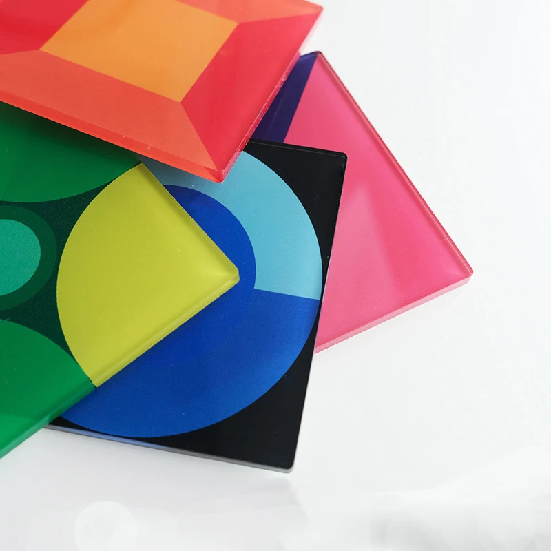 Wholesale creative beverage home table decoration mug acrylic coasters multi-color shape transparent acrylic coaster