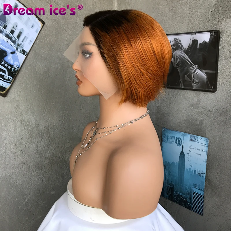 Wholesale Short Straight Pixie Cut Human Hair Wigs For Black Women 13*1 L Part Lace Brazilian Human Hair Lace Front Wigs