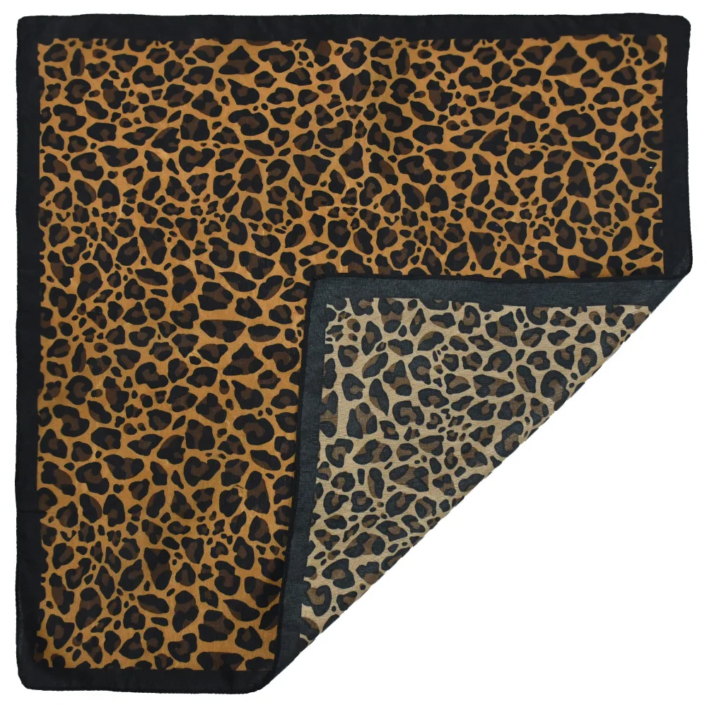 Women Square Scarf 54*54cm bandana Leopard Print Head Scarves Bandana Foulard Femme Muslim Headwrap babushka Scarf