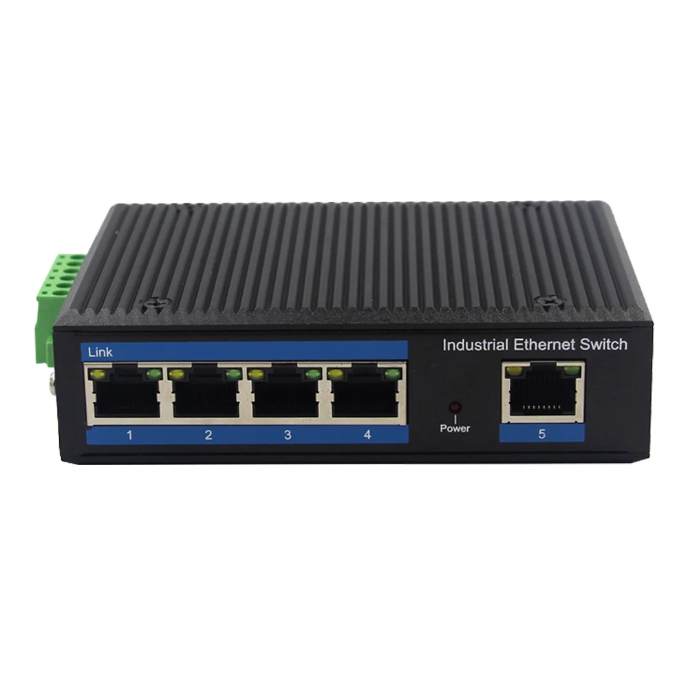 Hot selling Network Switch 5-port Industrial Network Switch 24V Din Rail mount 5*10/100Base-T Hub