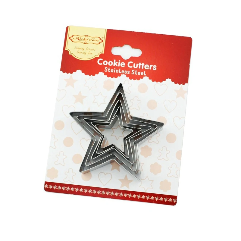 Kitchen Gadgets Family Baking Mold 5-Piece Star Shaped Biscuit Mould For Christmas Party Wedding