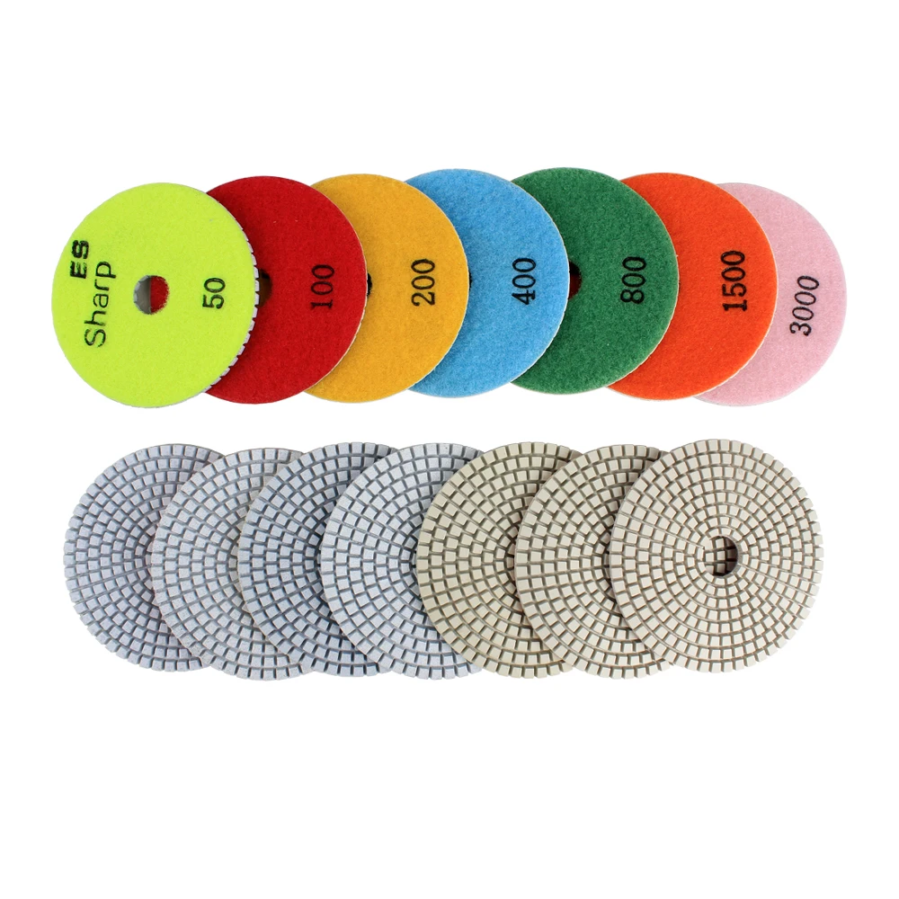RAIZI 4 inch SharpES quartz engineered stone diamond wet polishing pad