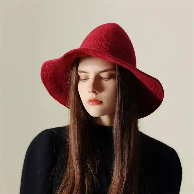 Y10003 Wholesale Halloween Winter Warm Hat Magician Wool Knitted Wizard Hats Halloween Witch Hat