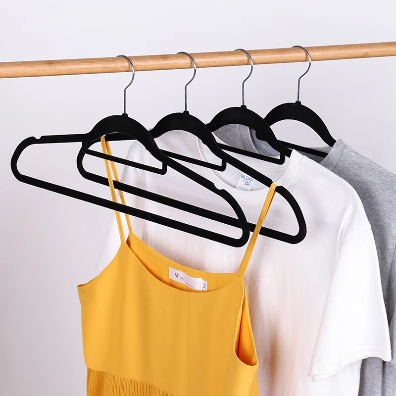 customized black multi-functional velvet tie suits clothes  hanger for adult