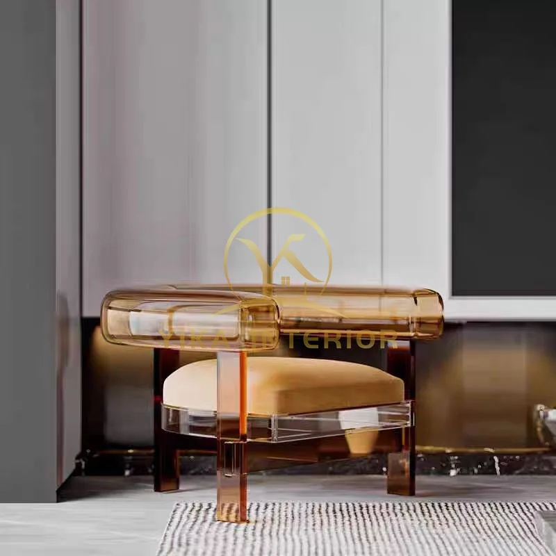 Modern Light luxury acrylic armchair creative design transparent chair acrylic living room solo chair