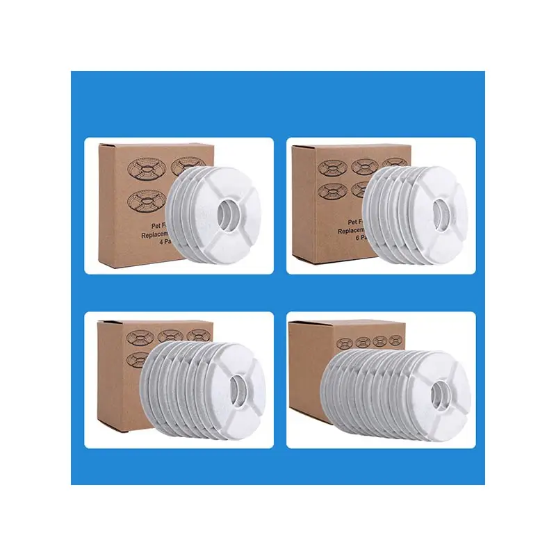 Resin Carbon Cat Drinking Fountain Replacement Filter Filter for Cat Pet Water Fountain Filter, Round Activated Carbon Color Box