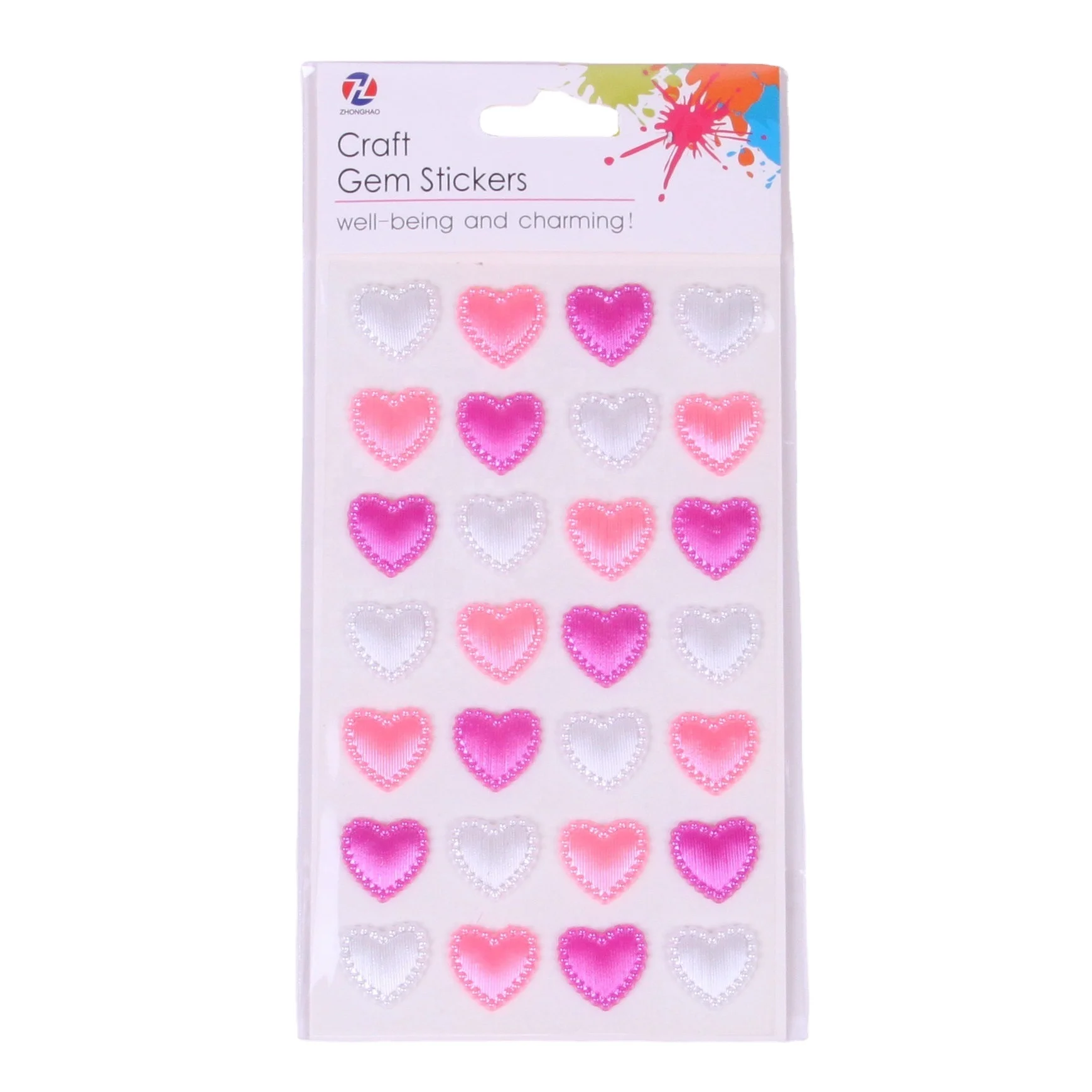 Wholesale Custom Crystal Pearl Rhinestone Sticker heart sticker Self Adhesive Pearls for Face Makeup