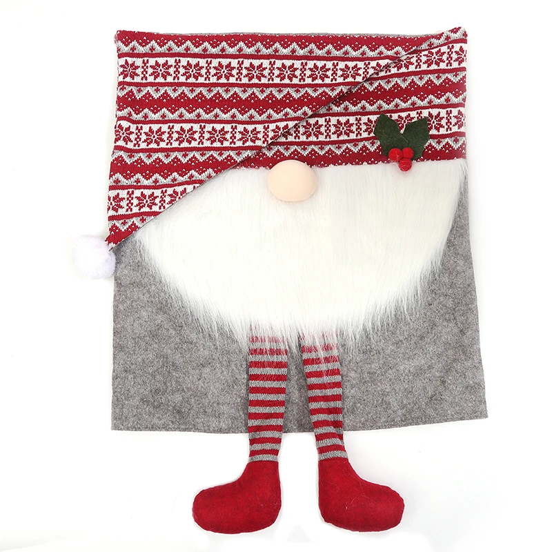 Hot selling Free sample Santa Kitchen Table Christmas decoration doll Chair Covers for Holiday Home Party Decoration