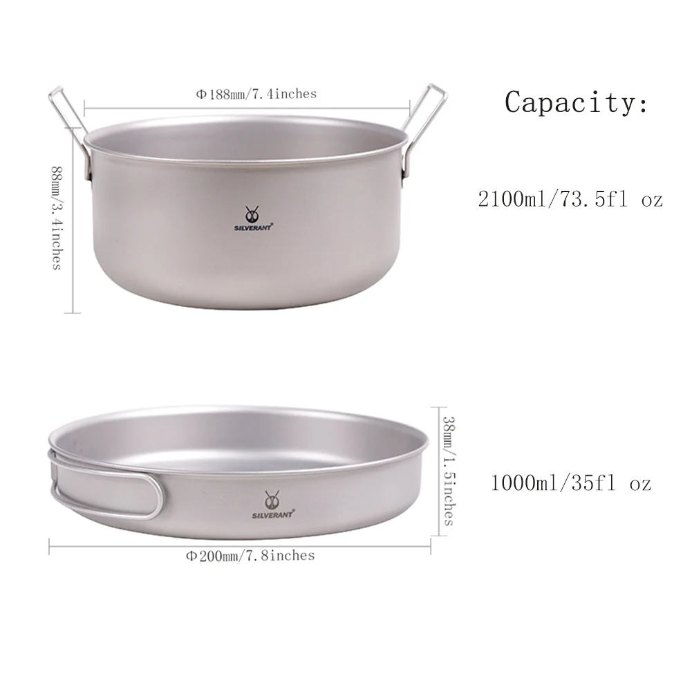 Набор из двух предметов кастрюля в сочетании с ручкой и сумкой из титана