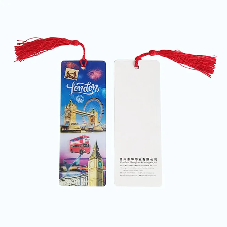 Wholesale Rectangle Colorful Custom Printing Eco-friendly Plastic 3D Lenticular Tommys Bookmark