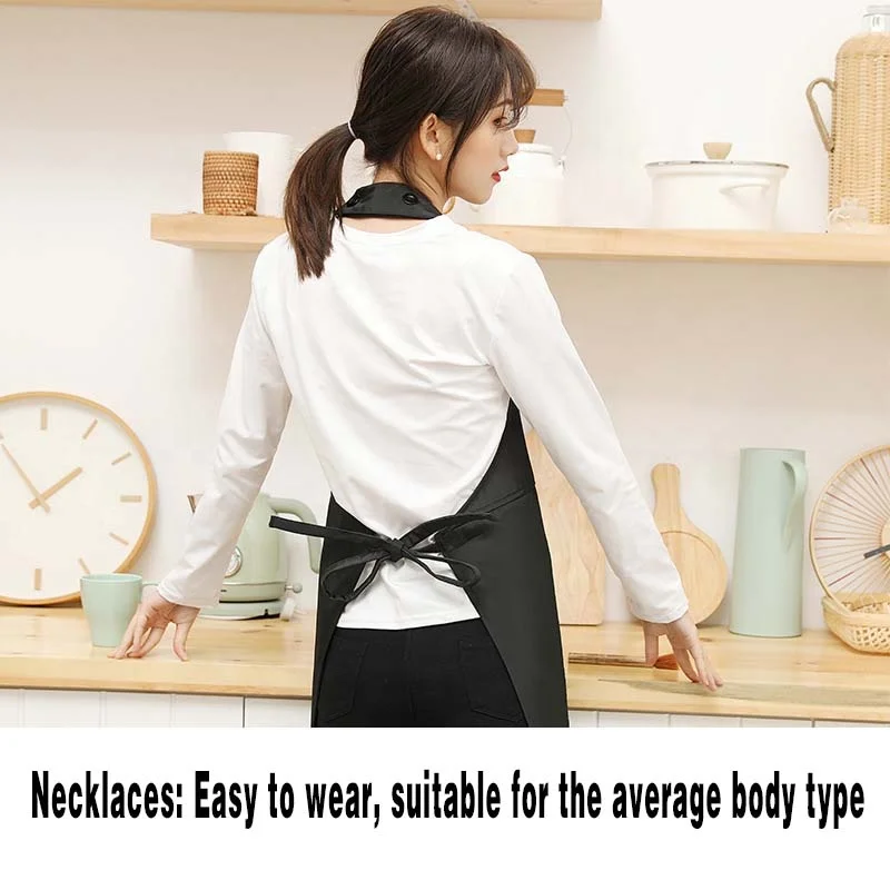 Coffee cross wide collar solid color supermarket fruit milk tea store beauty salon woman apron