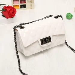 Guangzhou Wholesale Fashion Geometric Chain Bags For Ladies,Multi Coloured Pink PVC Jelly Bags For Women