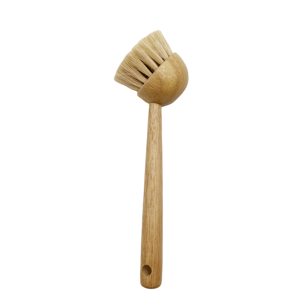 Kitchen Wooden Cleaning Dish Brush Bold Long Handle Dishwashing Brush Bamboo Sisal Pot Brush