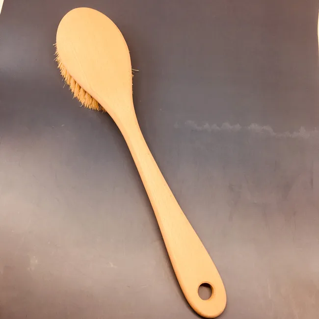 Cactus Long Handle Natural Bristle Cleaning Brushes Spa Shower Body Brush Wooden Bath Brush for Body Scrub
