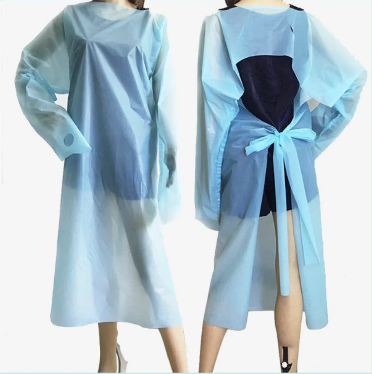 yellow 35g 120*190cm individual pack Thumb Loop Plastic Gowns