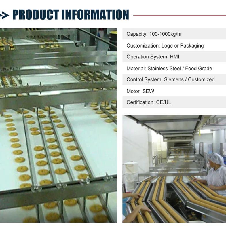 High Speed Stable Running Cookie Automatic Feeder Biscuit Conveyor Belt For Sale