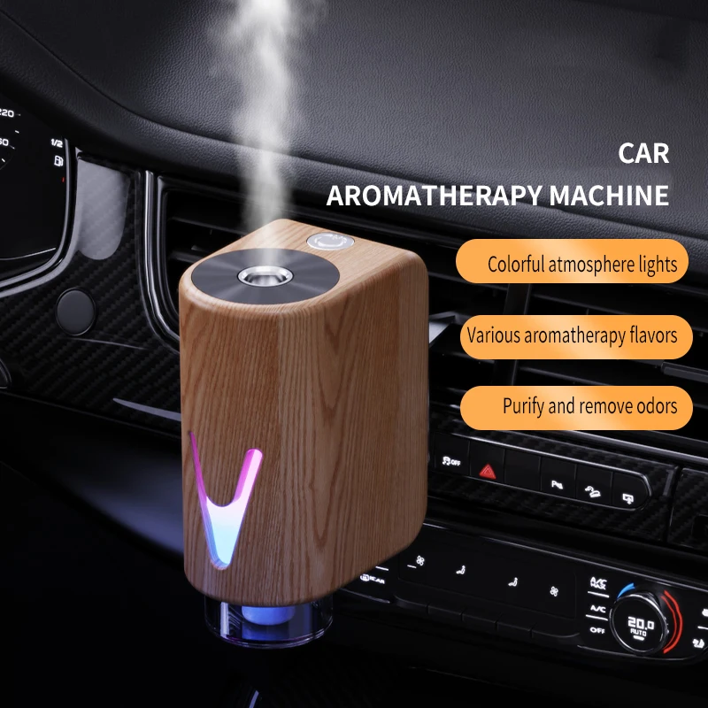 Top Sale Mini Ultrasonic Waterless Car Aroma Diffuser Electric Fragrance Car Aroma Diffuser Car Perfume Wood Vent Diffuser