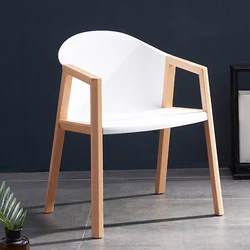 Modern Plastic Pp Seat Dinning Chair Solid Wooden Armchair Lounge Frame Chair For Living Room Golden Award Restaurant Chair