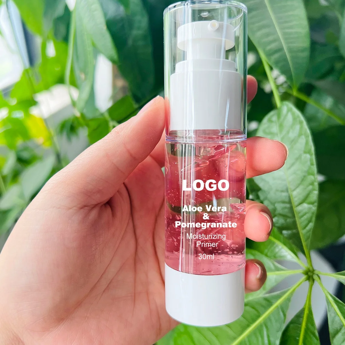 OEM Vegan Foundation Primer Pomegranate Aloe Face Base Cream Matte All Skin Types Oil-Free Liquid Facial Makeup
