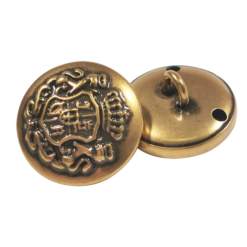 Wholesale Custom Vintage Zinc Alloy Decorative Suit Jacket Blazer Overcoat Round Metal Shank Uniform Buttons for Suit