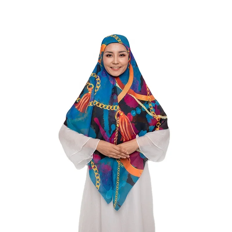 Сделано на заказ индивидуальный дизайн шарф с цифровой печатью хиджаб Модный узор принтом лето