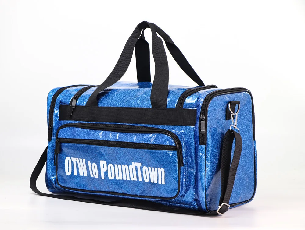 Wholesale Glitter Spinnanight Duffel Bag Custom Ladies Spend The Night Bling Bag Large Sneaky Link Bags Custom Logo Women 2022