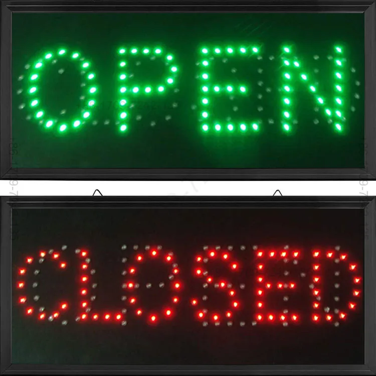 2 In 1 Green OPEN Red CLOSED Sign Board Custom Led Neon Sign