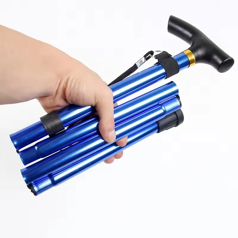 GB-803 Walking Cane For Men Women - Foldable Adjustable Collapsible Free Standing Cane Pivot Tip Heavy Duty