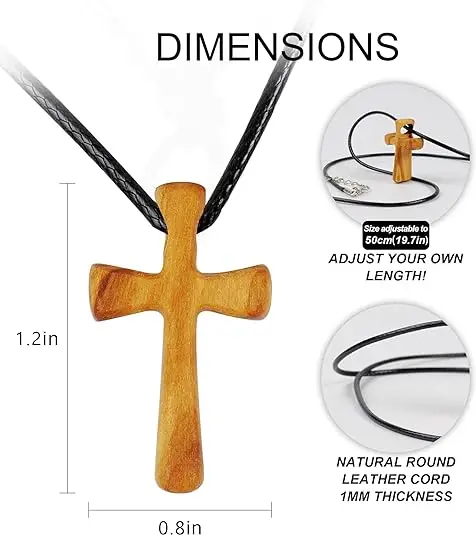 custom orthodox wood cross nature wooden cross pendant gift wooden cross necklace