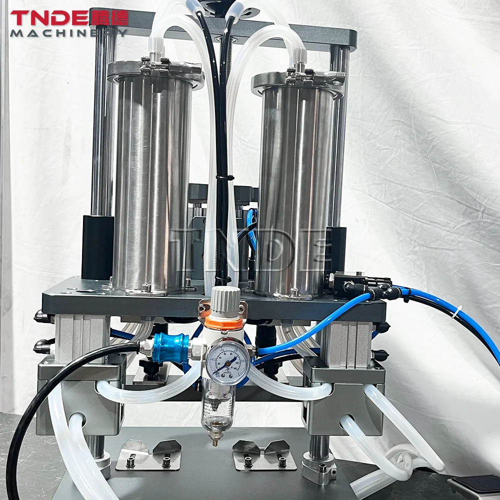 Guangzhou TNDE 2 Head Vacuum Filling Machines Pneumatic Desktop Filler for Small Business air cushion machine