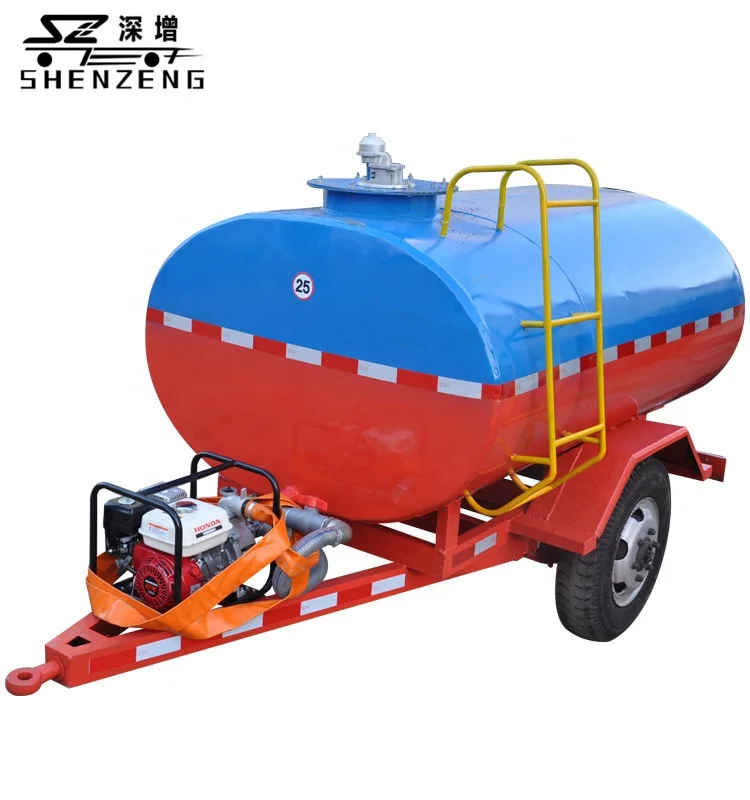 2500litres tractor tow farm use single axle water tank truck trailer