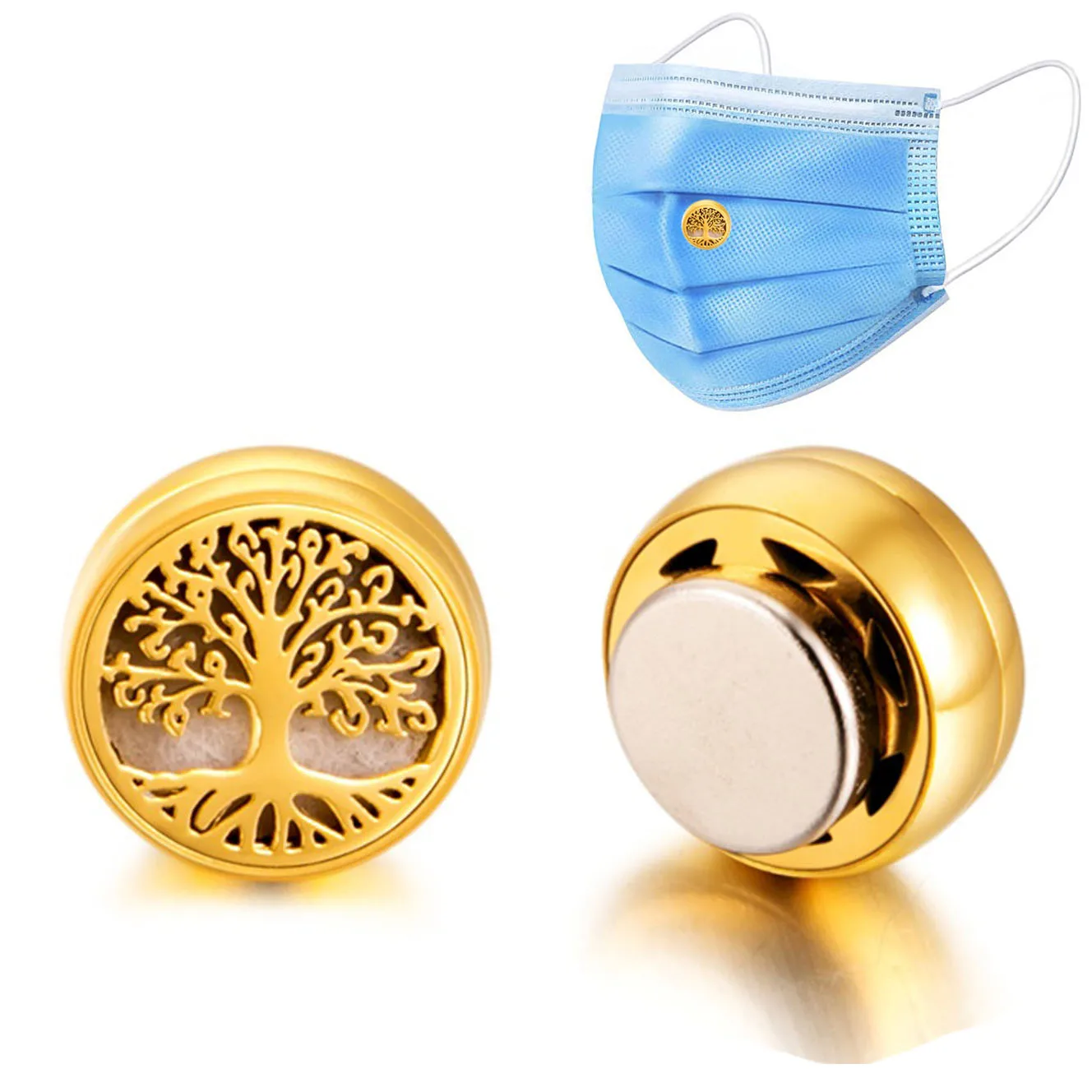 Essential Oil Diffuser Lockets for Face Masking Magnetic Clip Aromatherapy Locket Air Freshener Stainless Steel pendant