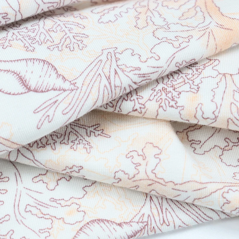 Modal 95% Spandex 5%  Welf Knitting Superfine Fiber Modal Fabric 170gsm Conch Print For Underwear/ Pajamas
