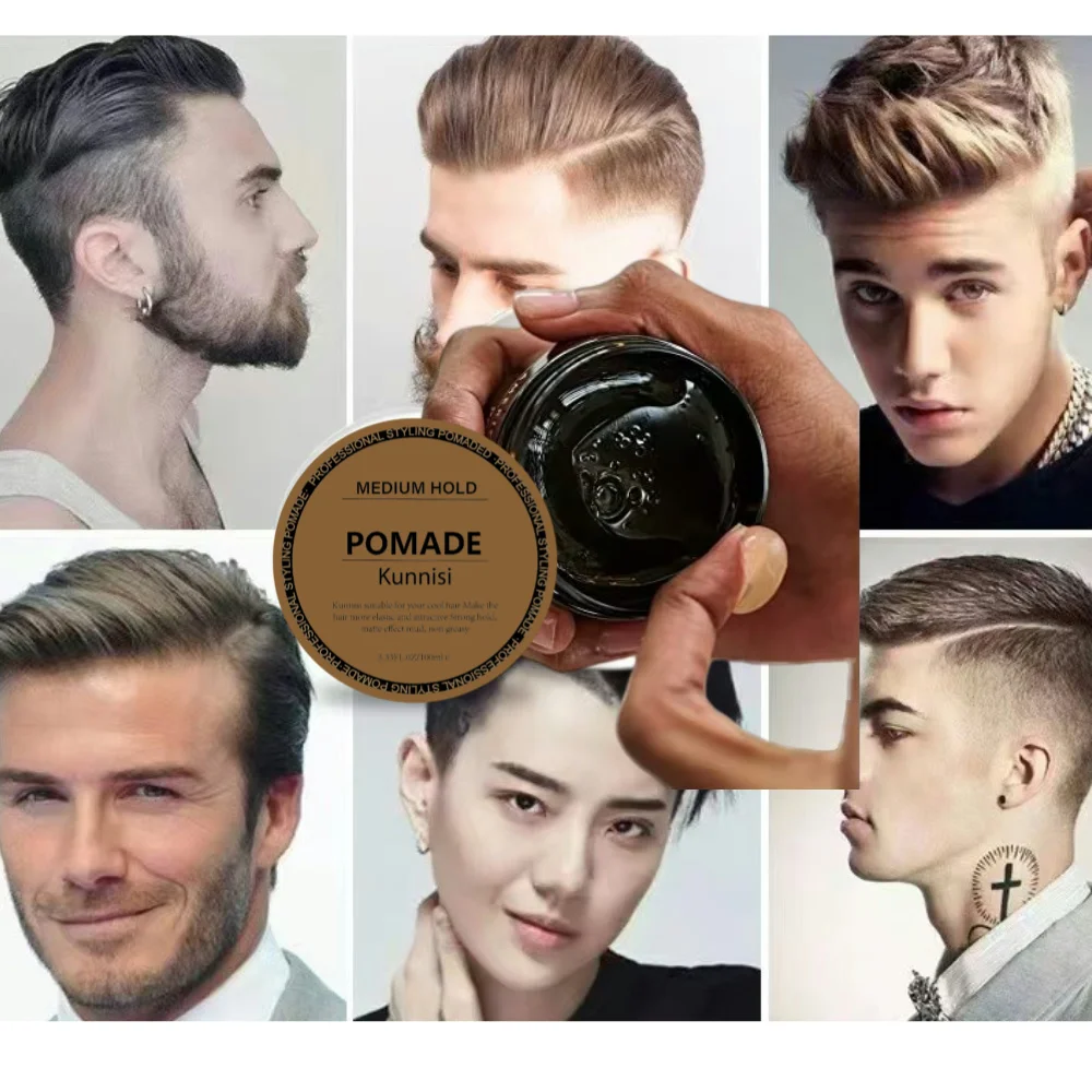 100g barber shop Medium hold water based strong hold edge wax No Flaking Hair Pomade deep wave pomade