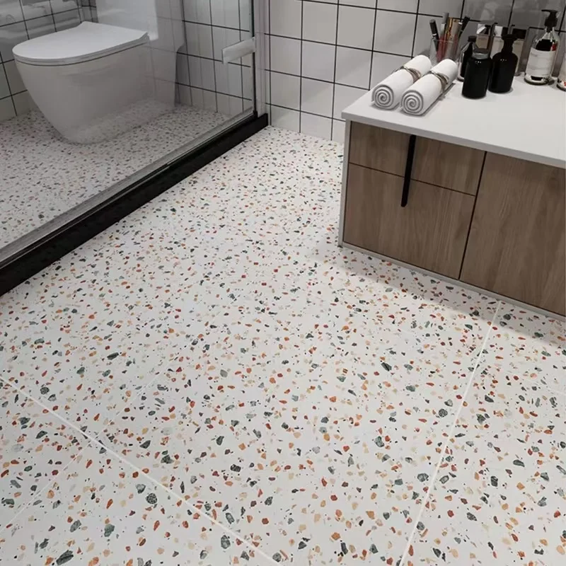 Antique Matte Brick Terrazzo Tile 600x600mm for Restaurant Living Room Balcony Bakery Floor Ceramic Calcium Silicate Wall