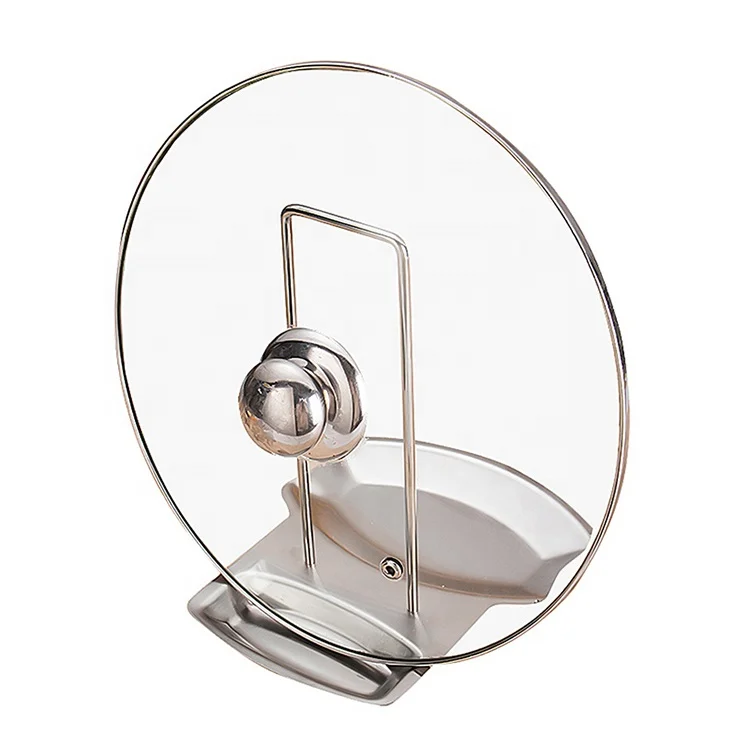 Kitchen Accessories Stainless Pot Rack Cover Lid Rest Stand Spoon Rack Holder with drain tray kitchen accessories