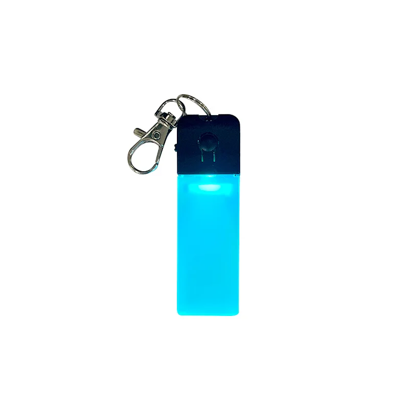 Wholesale 3D Laser Engraving Square LED Light Holder Mini Colorful LED Keyring Metal ABS Acrylic