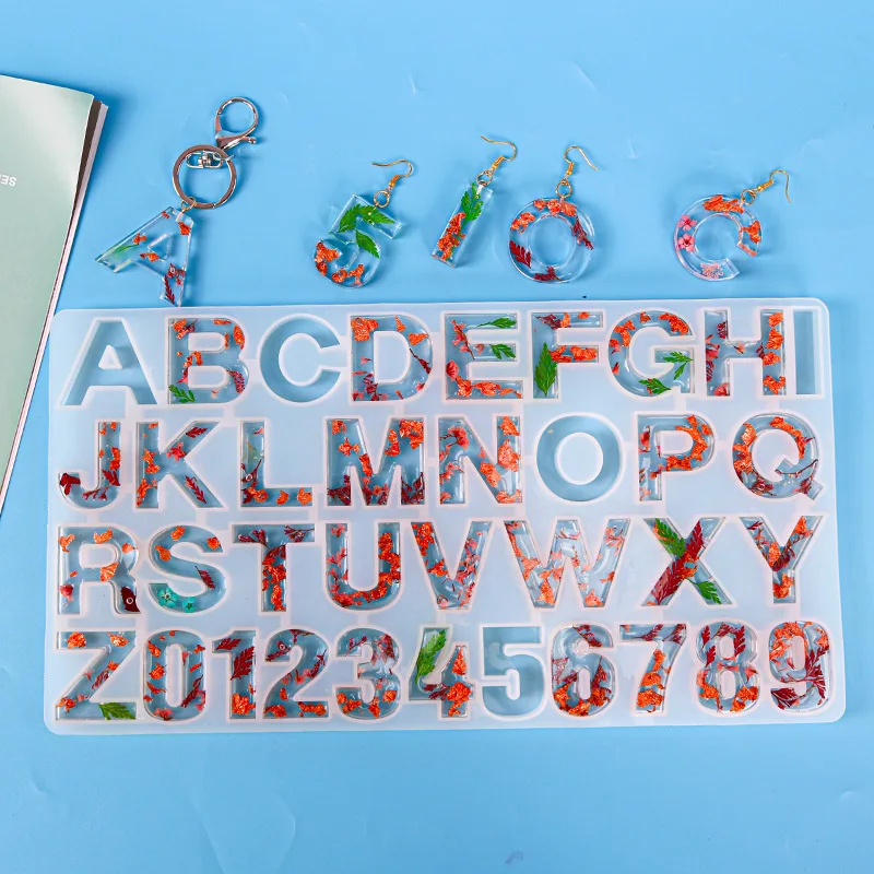
Recycle Resin Alphabet Mold Sturdy Letter Silicone Mould Number Capital Letter Resin Epoxy Alphabet Mold Silicone 