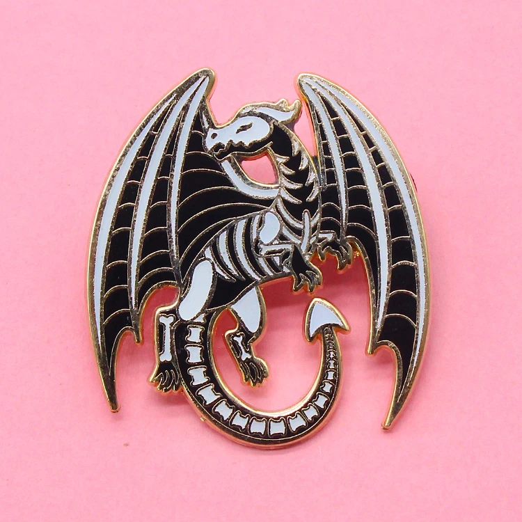Оптовая продажа 2021, новый дизайн, блестящая жесткая эмалированная заколка для лацкана, металлический значок, дешевая мягкая заколка для лацкана с драконом