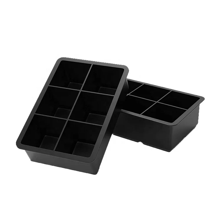 Wholesale Food Grade Silicone Ice Cube Trays Custom Shape Silicone Ice Cube Tray with Lid and Bin