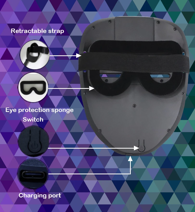 Costume Cosplay Glowing Masker Flash Horror LED Mask Halloween Mask Atmosphere Props Party Mask