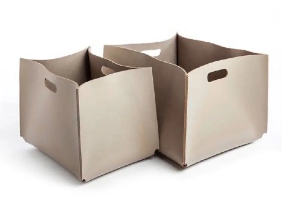 Rectangle pantry leather storage organizer basket