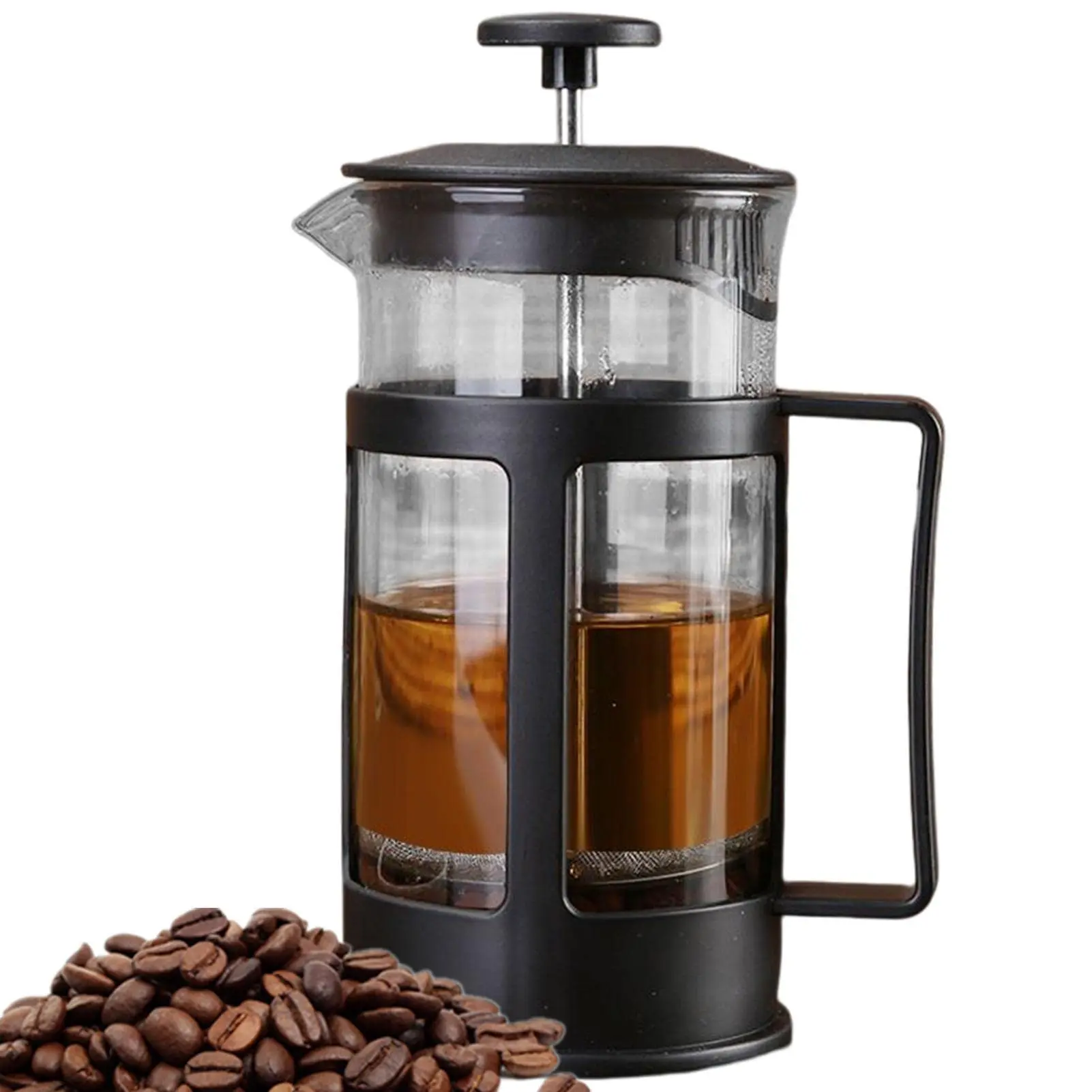 In stock 350/600/800/1000mWholesale Custom Heat Resistant Portable Manual French Press Coffee Maker Prensa Francesa