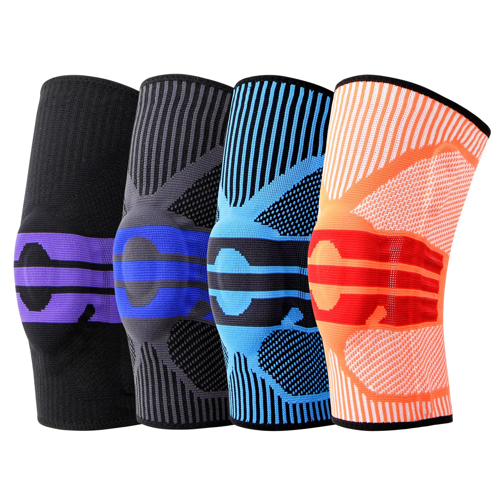 Наколенники для баскетбола, фитнеса, спорта на открытом воздухе, силиконовые вязаные наколенники для бега, спортивные наколенники