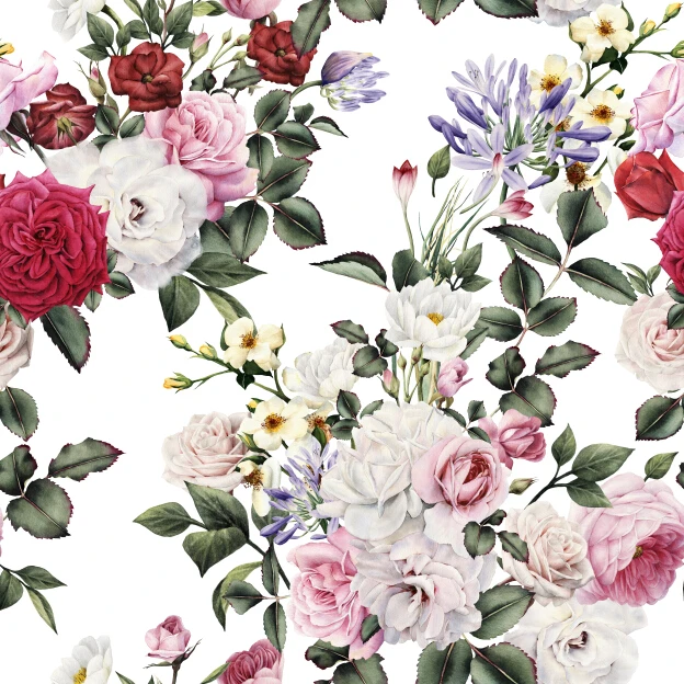  Wholesale Customized Floral Design Digital Print 100% Silk Chiffon Fabric For