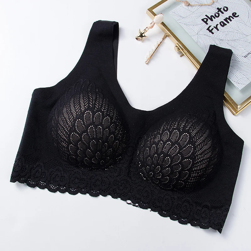 2022 Popular Comfortable Sexy Padded Push Up Plus Size Underwear Lace Seamless High Quality Women Latex Bra