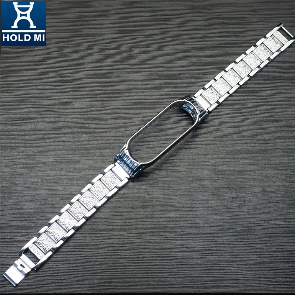 Replacement Strap Band Silver Color for Xiaomi Wristwatch Miband 4 Strap Hold MI Stainless Steel Avengers Logo Case Design 43048